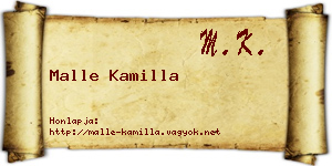 Malle Kamilla névjegykártya